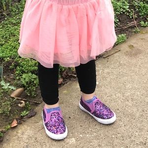 Cat and Jack pink sparkly glitter toddler shoes.